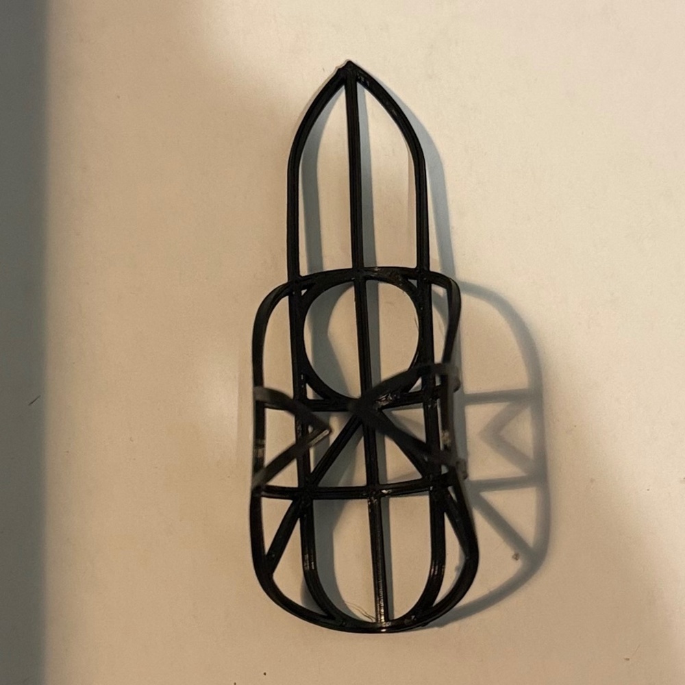 Black Geometric Resin Cage Ring | Gothic Statement